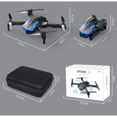 Квадрокоптер X6 Pro Plus – дрон із 4K та HD камерами, FPV, барометр, до 30 хв. польоту + кейс
