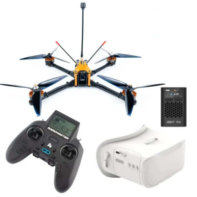 Квадрокоптер Darwin129 7'' Long Range − FPV дрон з 2507 1800 кВ 3-5с БК двигунами, до 5 км, до 15 хв, вантажопідйомність до 2 кг, FPV окуляри + пульт