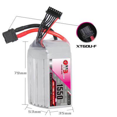 Акумулятор GAONENG GNB Lipo для FPV дрона 1550mAh 6S 22.2V 130C XT60