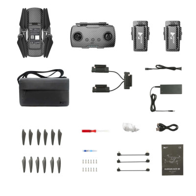 Квадрокоптер Hubsan ACE PRO Refined Portable Combo − дрон з камерою 4K, GPS, FPV, БК, до 15 км, до 76 хв, сумка