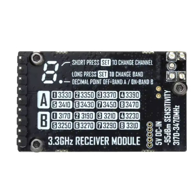 RUSHFPV 3.3G 4W VRX - відео приймач для FPV окулярів з діапазоном частот 3170-3470 МГц