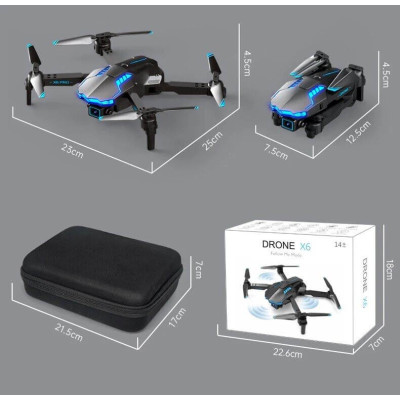  Квадрокоптер X6 Pro – дрон с 4K и HD камерами, FPV, барометр, до 15 мин. полета + кейс