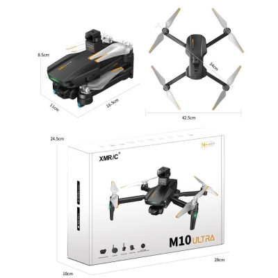 Квадрокоптер XMRC M10 ULTRA S+ – дрон з 4K камерою, GPS, FPV, БК двигуни, до 5 км, до 30 хв  з датчиком розпізнавання перешкод + кейс
