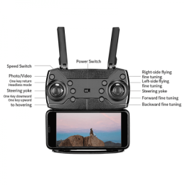 Квадрокоптер E525 / E88 PRO Black – дрон з 4K камерою, FPV, барометр, до 15 хв. польоту + кейс
