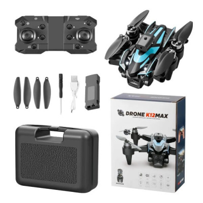Квадрокоптер K12 MAX Mini Drone – детский дрон с дальностью полета 100 м, временем полета до 20 мин, камерой 4К, FPV, БК двигателями