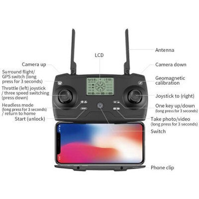 Квадрокоптер Visuo KF102 Gray − дрон з камерою 4К, FPV, GPS, БК, до 1,2км, до 25хв, кейс