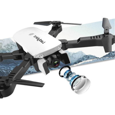 Квадрокоптер XKJ R8 White – дрон з 4K і HD камерами, FPV, оптичне позиціонування, до 15 хв. польоту + кейс