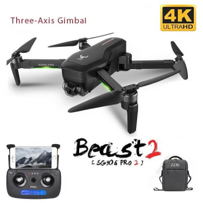 Квадрокоптер ZLRC SG906 Pro 2 − дрон з камерою 4K, GPS, FPV, БК, 1,2км, до 26хв, сумка