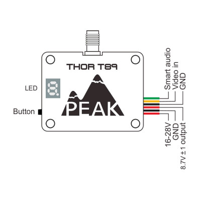Відеопередавач PeakFPV THOR T89 8.0-8.8G 4W VTX на 40 каналів