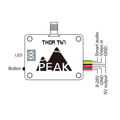 Відеопередавач PeakFPV THOR T67 6-7GHz 3W VTX на 64 канали 