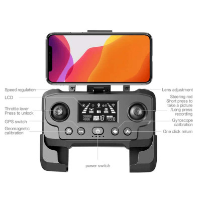 Квадрокоптер RG101 Pro Max - дрон з 4K і HD, ESC, 5G WI-FI, GPS, FPV, БК мотори, 3000м, до 28 хв. датчик розпізнавнаня перешкод + кейс