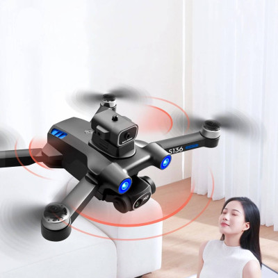 Квадрокоптер RC S136 – дрон с 4K и HD камерами, FPV, GPS, 5G Wi-Fi, БК, 1 км, до 25 мин, кейс + датчик распознавания помех